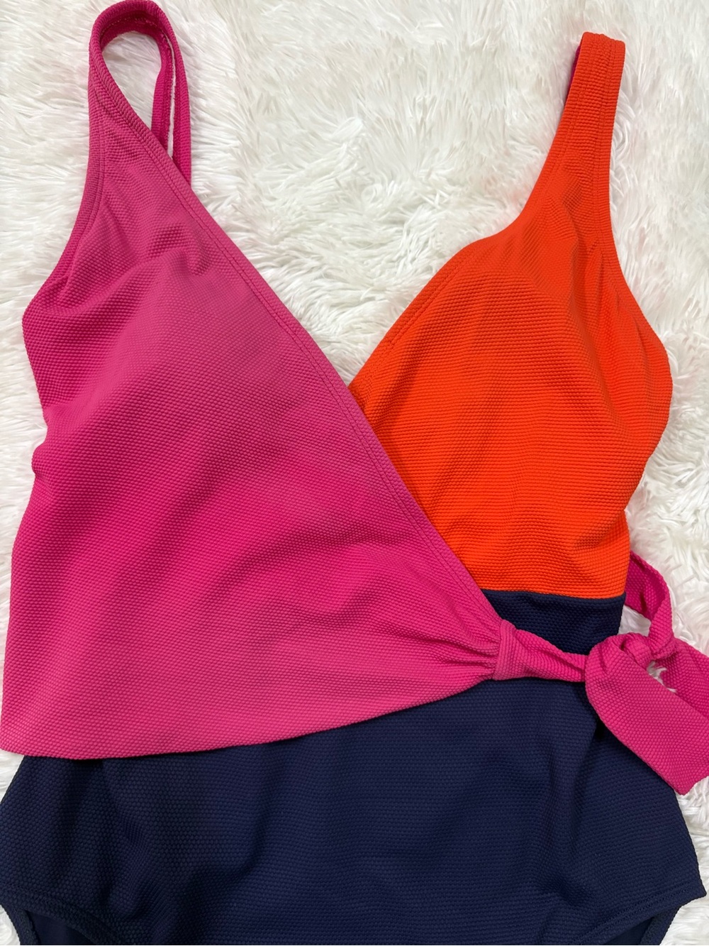 Tommy Bahama Pink, Navy & White Colorblock One-Piece - Picture 3 of 10